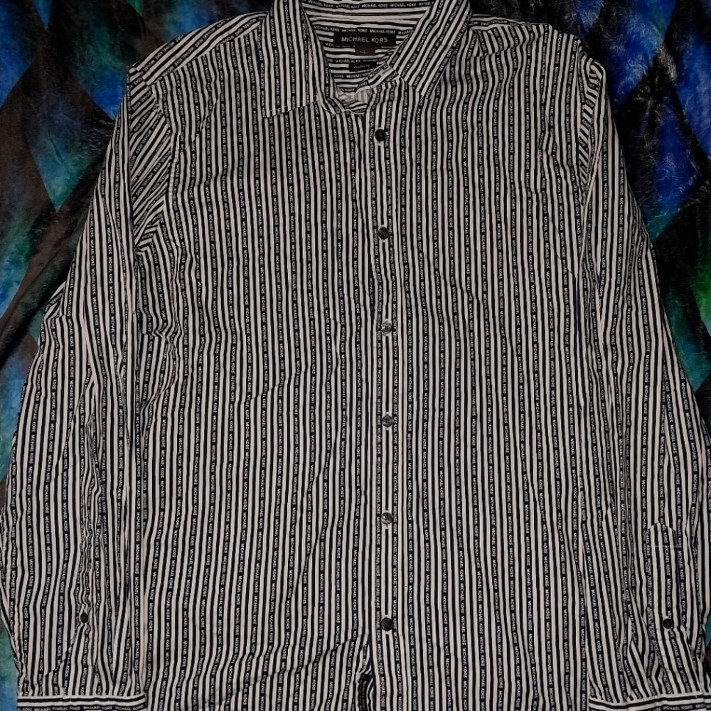 Michael Kors Classic Fit Mens Large Button Up